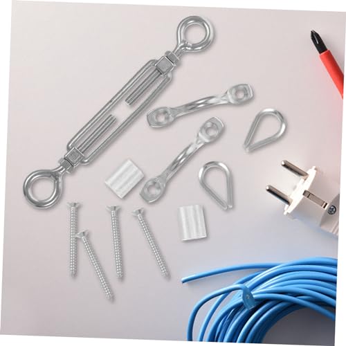 PRETYZOOM Tensores para cables de acero inoxidable para barandales, tensores ajustables de alta resistencia para uso exterior, conexión segura para cable con quijada miniatura 3