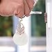 Anple Genuine Rabbit Fur Ball Pom Pom Keychain with A fashion Alloy Fox Head Studded with Synthetic Diamonds(Rhinestone) for Womens Bag Cellphone Car Charm Pendant Decoration(White style 3)