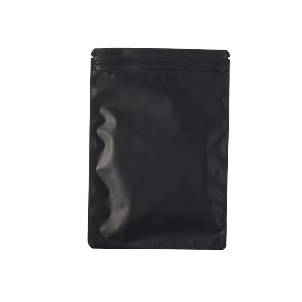 100-piece Matte Aluminum Foil Zipper Bag, Suitable For Matcha, Cocoa, Snacks, Coffee Powder, Butter Seeds, Tea, And Seasonings(Black,7x10cm)