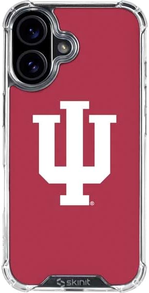 Skinit Clear Phone Case Compatible with iPhone 16 - Officially Licensed Indiana University IU Logo Design