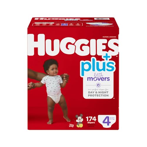 Image of Huggies Plus Diapers, Size 4, 174 Count