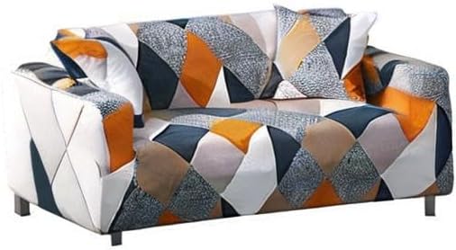 Miniatura 7 de Lamberia Funda de Sofá Estampada Elástica Funda de Sofá Fundas de Sofá para Sofás y Loveseats con Dos Fundas de Almohada Gratis (Geométrico,