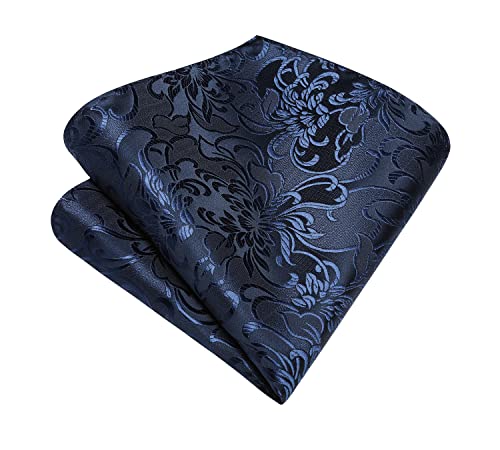 Image of Enlision Ties for Men Floral Tie Handkerchief Cufflinks Set Formal Flower Classic Mens Necktie & Pocket Square Wedding