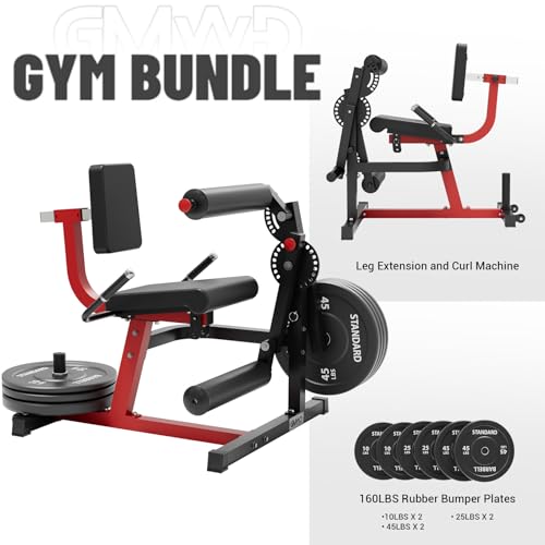 Image of GMWD Leg Extension and Curl Machine, Lower Body Special Leg Machine, Adjustable Leg Exercise Bench with Plate Loaded, Leg Rotary Extension for Thigh, Home Gym Weight Machine