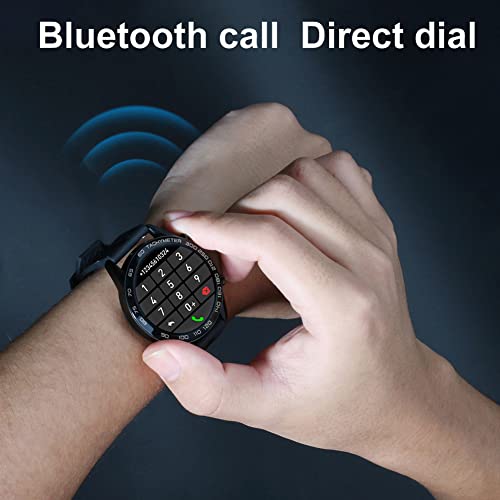 FILIEKEU Men Smart Watch for Android iOS, Bluetooth Calls Voice Chat with Heart Rate/Sleep Monitor Fitness Tracker, 1.3" Full Touch Screen IP67 Waterproof Silicone Activity Tracker for Men