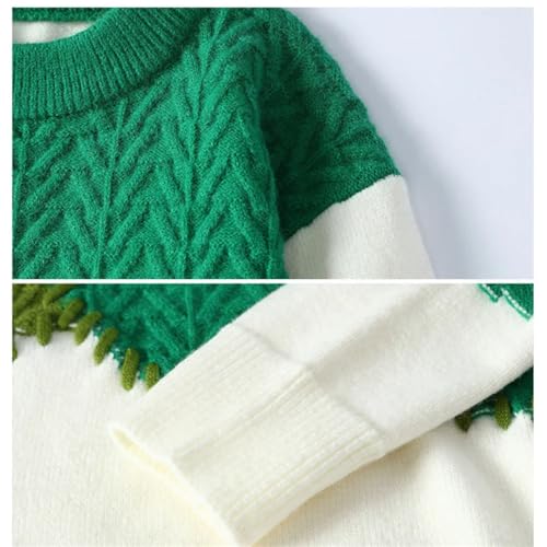 Men's Round Neck Splicing Casual Pullover Sweater Casual Thick Warm Loose Knit Sweater4