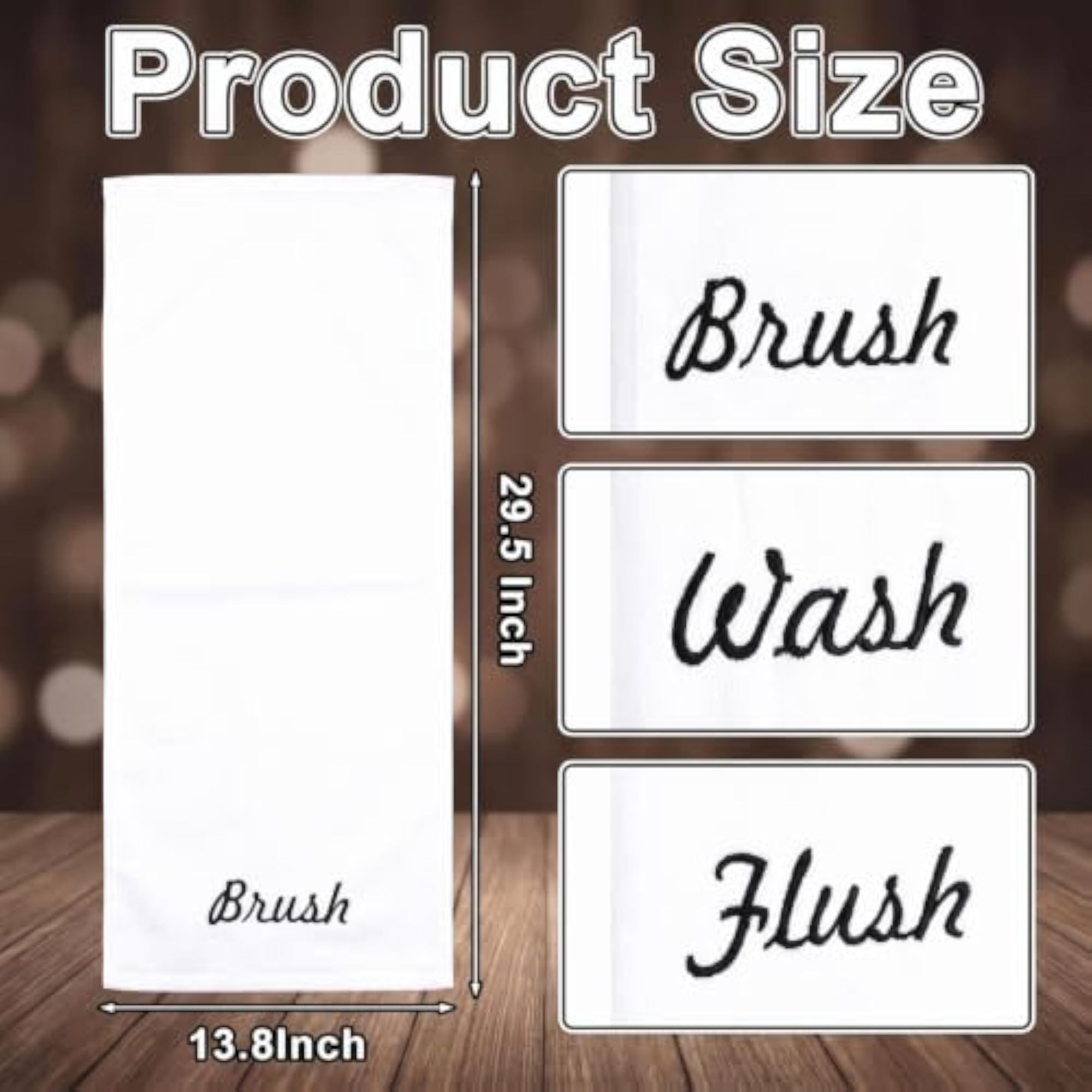3 Pcs Farmhouse Decorative Hand Towels, White