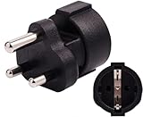 Toptekits South Africa Plug to Europe CEE7/7 Schuko Receptacle Plug Adapter,EU Schuko Female to South Africa Plug Adapter, EU Europe Schuko to 3pin South Africa Power Plug Converter Adaptor