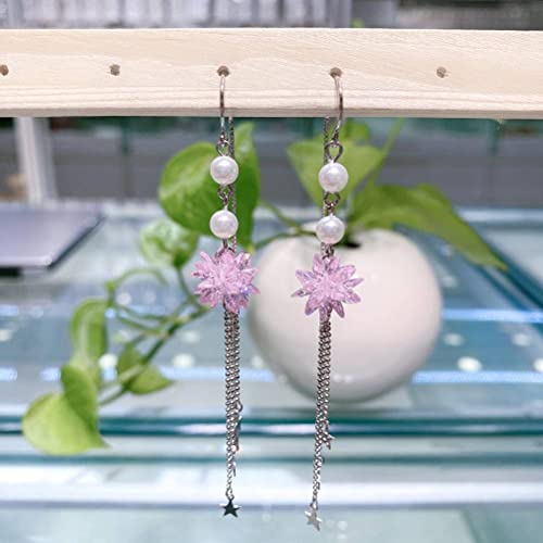 Boucles d'oreilles fleurs de glace rose, le cadeau idéal en argent