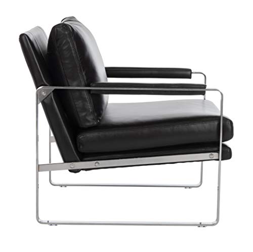 Safavieh KNT4097B Couture Esposito Dark Brown And Silver Metal Club Accent Chair thumb #4