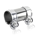 Auspuffschelle, ø 60mmX125mm Auspuff Rohrverbinder Doppelschelle Edelstahl Auspuff Schelle Universal Auspuffrohrklemme Abgasrohrverbinder für Auspuffrohr Auto