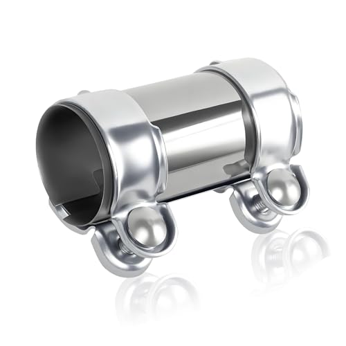 Auspuffschelle, ø 60mmX125mm Auspuff Rohrverbinder Doppelschelle Edelstahl Auspuff Schelle Universal Auspuffrohrklemme Abgasrohrverbinder für Auspuffrohr Auto