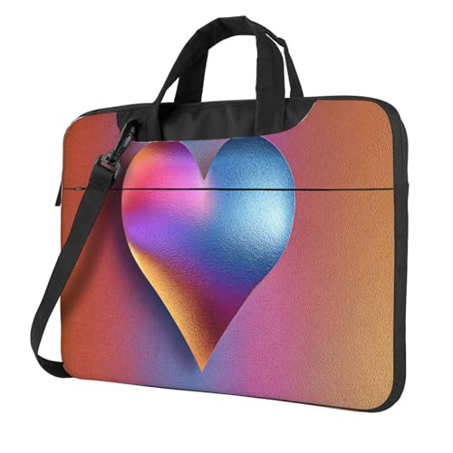 Sac ordinateur 15.6 pouces cœur dégradé métallisé mallette PC portable homme femme