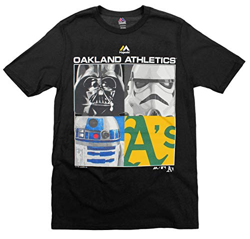 Outerstuff MLB Boys Youth (8-20) Star Wars Main Character T-Shirt, Oakland Athletics, Large (14-16)