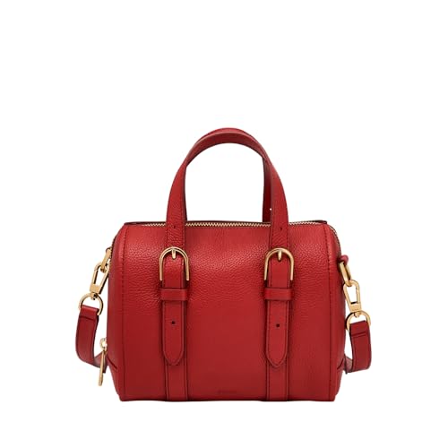 Fossil Carlie Satchel Handbag, Garnet