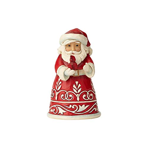Enesco Jim Shore Heartwood Creek Pint Size Santa with Cardinal Figurine, 5.25
