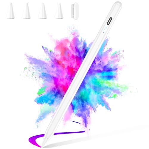 Image of Stylus Pen for iPad with Palm Rejection, Apple Pencil for (2018-2022) iPad Pro 11 /12.9, iPad 10th /9th /8th /7th /6th Gen, iPad Air 5th /4th /3rd Gen,iPad Mini 6 /5 with 4ps Nibs