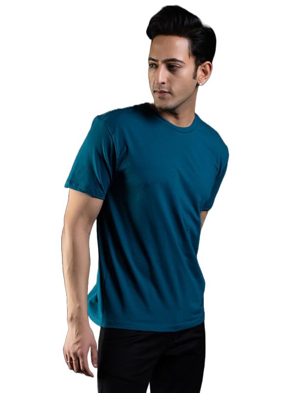 Image of Ghumakkad Cotton Blend Half Sleeve Round Neck Sports T Shirt for Men