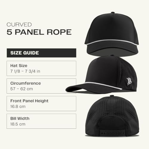 Image of Branded Bills Dad Script Hat for Men, Adjustable 5 Panel Rope Baseball Cap, Structured Snapback
