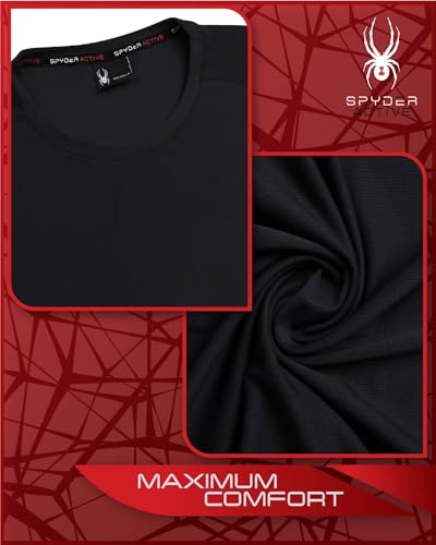 Spyder Men's Athletic T-Shirt - Textured Active Performance Stretch Sports Tee - Breathable Quick Dry Top (S-XL)4