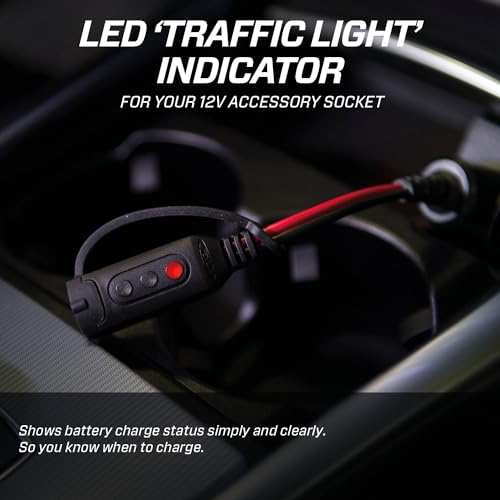 CTEK INDICATOR CIG PLUG, Voyant LED Indiquant État de Charge de la Batterie et Quand Charger, Via Prises d'Accessoires 12V du Véhicule - Batteries Plomb-Acide 12V et Chargeurs CTEK jusqu'à 8A
