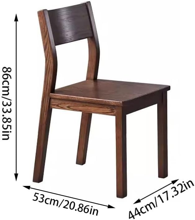Comfortable Desk Chair All Solid Wood Dining Chair Walnut Color Study Chair Armless Backrest Chair Suitable for Living Room Dining Room Study Home Office Desk Chairs