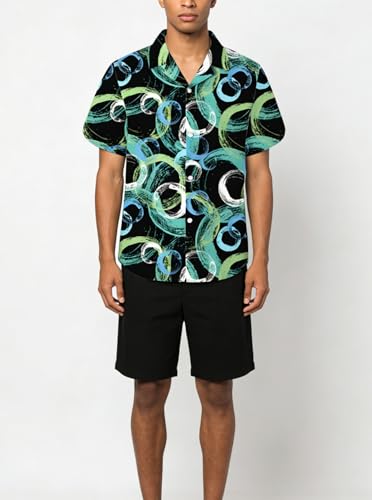 Image of Cromoncent Matching Hawaiian Outfits for Family, Dad and Son Matching Luau Beach Tropical Shirts Mommy Daughter Tropical Sets