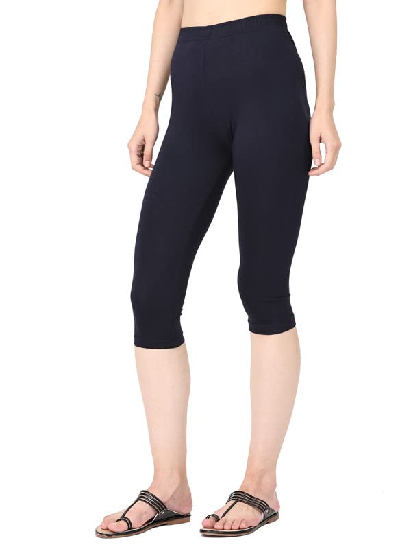 Image of Robinbosky Premium Stretchable Cotton Capri Legging for Women | Suitable for Formal wear & Casual wear | High-End Elastic Makes. The Leggings Squat Proof and Durable for Travel, Yoga, & Workout.