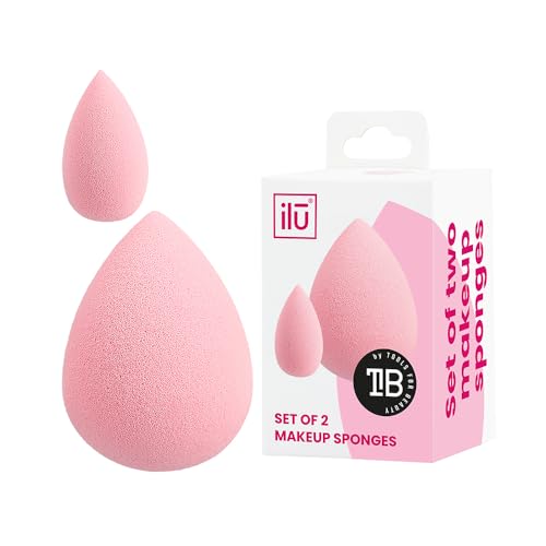 T4B ILU Rosa Mini und Große 2 Teilig Makeup Schwämme Set Für Flüssiges Kosmetika Und Puder, 1er