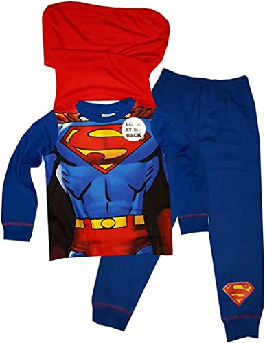 DC Comics Pijama de Superman para Niños con Capa Desmontable,