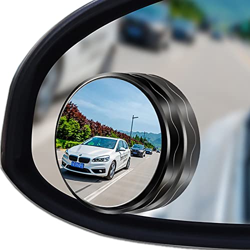 DAFROH 2 Stück Toter Winkel Spiegel, Runder, Rahmenloser, 360 ° drehbarer, Verstellbarer HD-Glas-Spiegel, Konvex für Autos, LKWs, SUVs, Verkehrssicherheit
