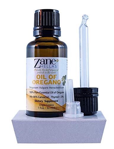 Zane Hellas Natural Essential Oil Of Origanum Heracleoticum,129 Mg Carvacrol Per Serving,1 Fl.oz. 30 Ml.super 100 #TOP21