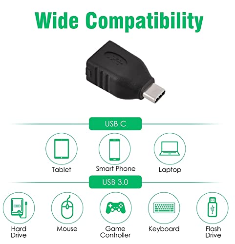 Image of JGD PRODUCTS USB Type C Male 3.0 to Female OTG Adapter Compatible with All Type C Enabled Devices (Black)