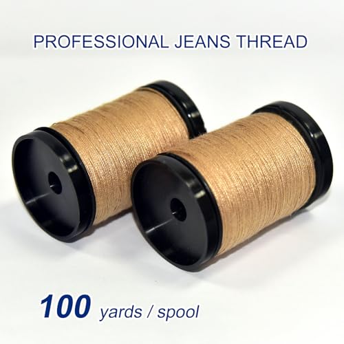 Hilo de costura Denim 2 carretes color marrón albaricoque miniatura 4