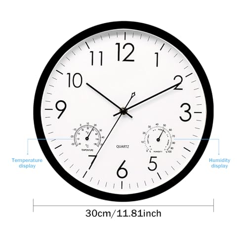 Reloj impermeable de cuarzo con higrómetro integrado para oficina 5