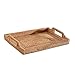 HQBL Rectángulo Bandeja de Servicio Tejida de Ratán,con Asas Bandejas de Almacenamiento Decorativas para Bandejas de Exhibición para El Desayuno, Pan de Frutas, Cocina, Té Dulce,Vela