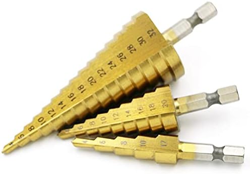 Drill Bits For Hex Shank Triangular Shank Step Drill High Speed Steel Drill Set 4-32 4-20 4-12 Metal Working - (Color: Hexagonal Handle)