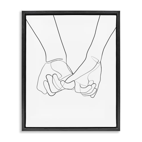 Fluid Line Couple Holding Hands, 17 x 21 Inch Canvas in Floater Frame