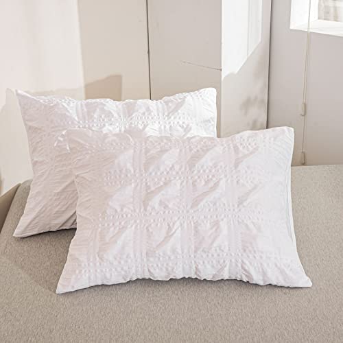 My /Emwai/ Duvet Cover King Size White, Super Soft Comfortable Seersucker Bedding Duvet Covers Set - 1 Duvet Cover And 2 Pillow Cases, King Size Duvet Cover With Zipper Closure & Corner Ties #TOP6