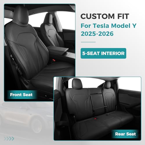 Image of Custom for Tesla Model Y Juniper Seat Covers 2025-2026 Black