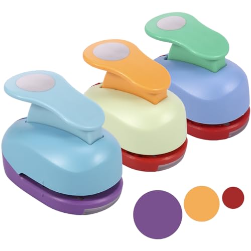 3Pcs Circle Paper Punch 16mm 25mm 38mm Paper Hole Cutter DIY Multipurpose Handmade Round Punch Portable Scrapbooking Punches for Craft Card Photo Album Making