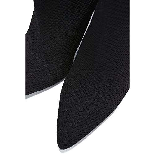 Cape Robbin Sisa Sexy Stiletto High Heels for Women, Woven Knit Sock Ankle Booties2