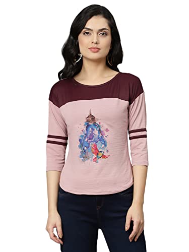 Image of OM SAI LATEST CREATION Women's New 3D Printed Lycra 3 /4 Sleeve Regular Fit Office wear,Casual wear Western Top