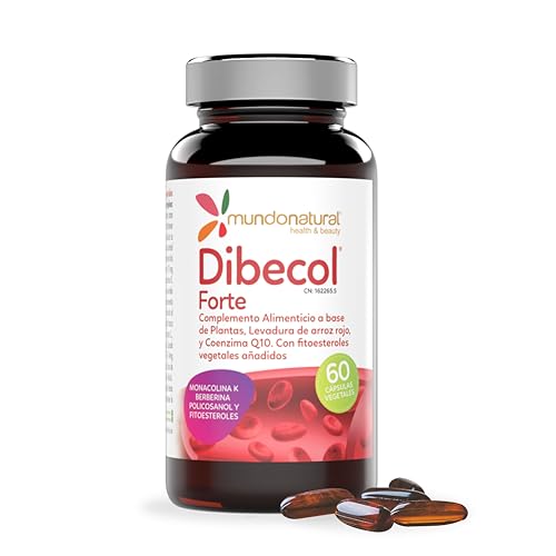 Mundo Natural - Dibecol Forte | Levadura de Arroz Rojo Colesterol Capsulas | Levadura Arroz Rojo + Coenzima Q10 + Fitoesteroles Vegetales I 60 cápsulas