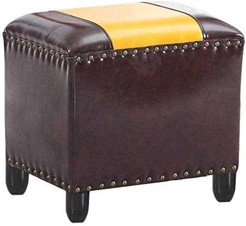 Tabouret en bois massif et cuir rembourré haut de gamme