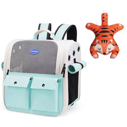 ペット猫のお出かけバッグ ランドセル ペットストラップ ベビーストラップ 網目通気 ロールスクリーン ショルダー 手提げ 小屋 堅牢 猫用キャリーバッグ 犬のキャリーバッグ 外出 折りたたみ可能 通気性 軽量 水洗バッグ 軟面搬送ツール 車載 (もえぎいろ