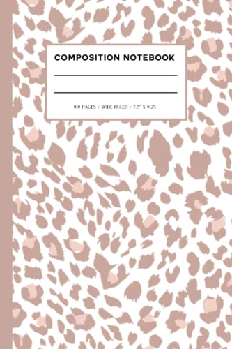 Pink and Brown Leopard Composition Notebook | Cheetah Print Composition Notebook | Cute Notebook for girls | School Notebook for Girls | Girls gift idea image 2