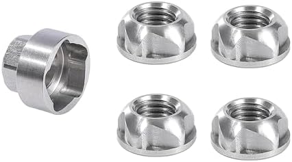 M14 304 Stainless Steel Anti-Theft Locking Nuts P2.0 Security Hardware Kit for Mountain Bike Awning Car Accessories for Styling Light Bar Safety,(4 Lock+ 1 Key)