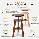 DJAR Drewniany stołek kreślarski, regulowany stołek z drewna bukowego, obrotowe siedzisko z regulacją wysokości, 48,3 cm - 66 cm, drewno z certyfikatem FSC, nośność 81,6 kg, do studia, kuchni, biura i