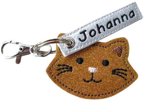 Katze Kater mit Namen personalisierbar Schlüsselanhänger Taschenanhänger tolles Geschenk z. Geburtstag Muttertag Ostern